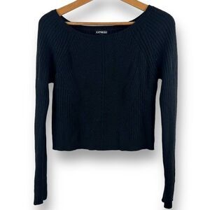 Express‎ black Marino wool blend cropped sweater size S